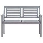 Panchina Giardino 2 Posti 120cm Grigia Legno Massello Eucalipto