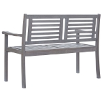 Panchina Giardino 2 Posti 120cm Grigia Legno Massello Eucalipto