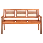 Panchina da Giardino 3 Posti 150 cm Legno Massello di Eucalipto