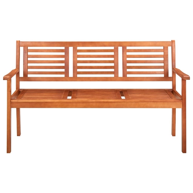 Panchina da Giardino 3 Posti 150 cm Legno Massello di Eucalipto