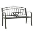 Panca da Giardino con Tavolino Grigio 120 cm Acciaio
