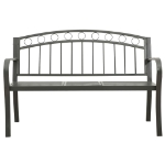 Panca da Giardino con Tavolino Grigio 120 cm Acciaio