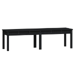 Panca Giardino 2 Posti Nera 159,5x44x45cm Legno Massello Pino