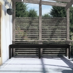 Panca Giardino 2 Posti Nera 203,5x44x45cm Legno Massello Pino