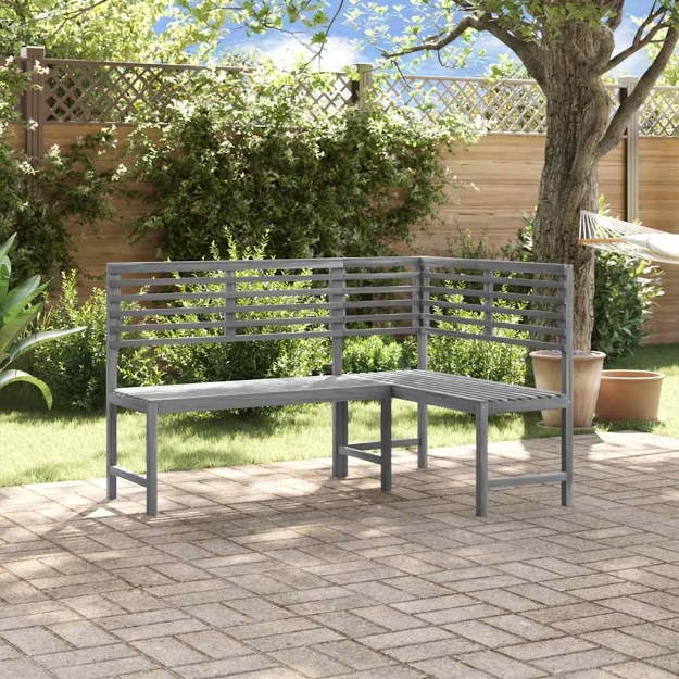 Panca da Giardino ad Angolo 140 cm Legno Massello Acacia