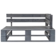 Panca Angolare da Giardino su Pallet in Legno Grigio