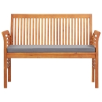 Panca da Giardino a 2 Posti 120 cm Legno Massello di Acacia