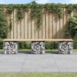 Panca Giardino Design Gabbione 203x44x42 cm Legno Massello Pino