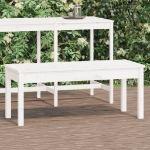 Panca da Giardino Bianca 109x44x45 cm Legno Massello di Pino