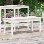 Panca da Giardino Bianca 109x44x45 cm Legno Massello di Pino