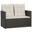 Panca da Giardino con Cuscini Nera 105 cm in Polyrattan