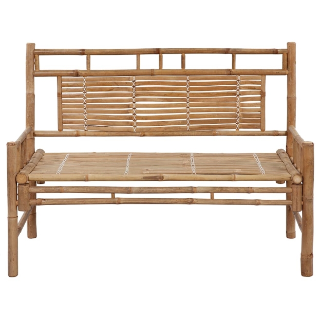 Panca da Giardino con Cuscino 120 cm in Bambù