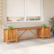 Panca Giardino con 2 Fioriere 150x30x40cm Legno Massello Acacia