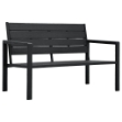 Panchina da Giardino 120 cm in HDPE Nera Aspetto Legno