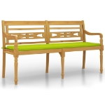 Panchina Batavia Cuscino Verde Chiaro 150cm Legno Massello Teak