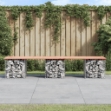 Panca da Giardino Design Gabbione 203x44x42 cm Massello Douglas
