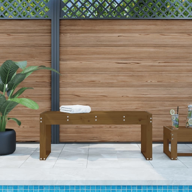 Panca da Giardino Ambra 110x38x45 cm Legno Massello di Pino