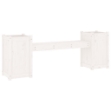 Panchina con Fioriera Bianca 180x36x63cm Legno Massello di Pino