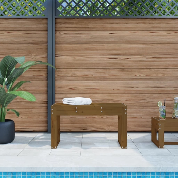 Panca da Giardino Ambra 80x38x45 cm Legno Massello di Pino