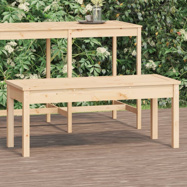 Panca da Giardino 109x44x45 cm in Legno Massello di Pino