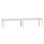 Panca Giardino 2 Posti Bianca 203,5x44x45cm Legno Massello Pino