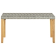 Panchina da Giardino 120 cm Grigia Polyrattan e Legno Acacia