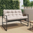 Panchina da Giardino con Cuscino Tortora 113 cm in Acciaio