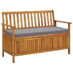 Cassapanca da Giardino 120 cm in Legno Massello di Acacia