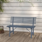 Panchina da Giardino 110 cm in Acciaio Grigia