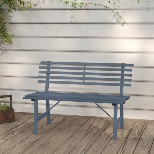 Panchina da Giardino 110 cm in Acciaio Grigia