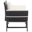 Panchina da Giardino con Cuscini 176 cm Nera in Polyrattan