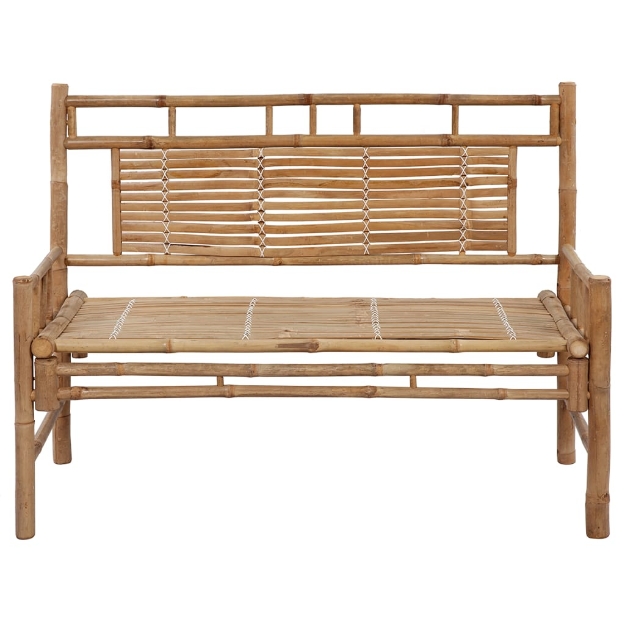 Panca da Giardino con Cuscino 120 cm in Bambù