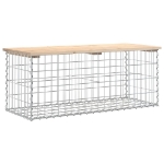 Panca Giardino Design Gabbione 103x44x42 cm Legno Massello Pino