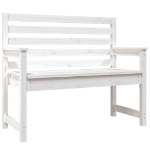 Panca da Giardino Bianca 109x48x91,5 cm Legno Massello di Pino