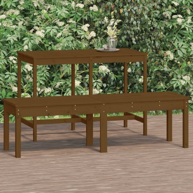 Panca Giardino 2 Posti Ambra 159,5x44x45cm Legno Massello Pino
