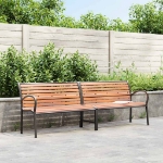 Panca Giardino Marrone 231cm Legno e Acciaio Verniciato Polvere