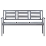 Panchina Giardino 3 Posti 150cm Grigia Legno Massello Eucalipto