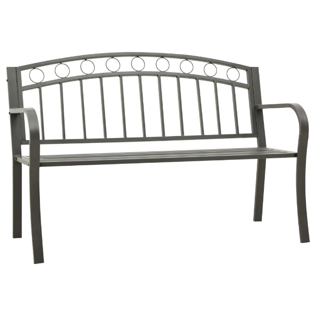 Panca da Giardino Grigia 120 cm Acciaio