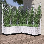 Fioriera da Giardino con Graticcio Bianco 120x120x136 cm PP