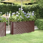 Letto Giardino Acciaio Verniciato a Polvere 152x40x68cm Marrone
