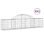 Cesti Gabbioni ad Arco 11 pz 200x30x40/60 cm Ferro Zincato