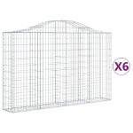 Cesti Gabbioni ad Arco 6 pz 200x30x120/140 cm Ferro Zincato
