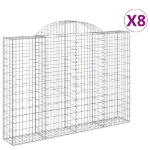 Cesti Gabbioni ad Arco 8 pz 200x30x140/160 cm Ferro Zincato