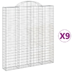 Cesti Gabbioni ad Arco 9 pz 200x30x220/240 cm Ferro Zincato