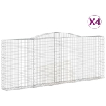 Cesti Gabbioni ad Arco 4 pz 400x30x160/180 cm Ferro Zincato
