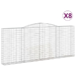 Cesti Gabbioni ad Arco 8 pz 400x30x160/180 cm Ferro Zincato