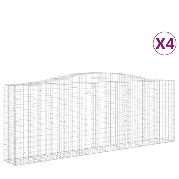 Cesti Gabbioni ad Arco 4 pz 400x50x140/160 cm Ferro Zincato
