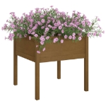 Fioriera Giardino Marrone Ambra 70x70x70 cm Legno Massello Pino