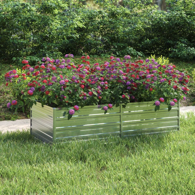 Letto Rialzato Giardino 160x80x45 cm in Acciaio Zincato Argento