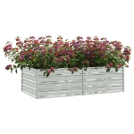 Letto Rialzato Giardino 160x80x45 cm in Acciaio Zincato Argento